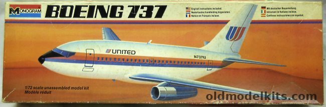 Monogram 1/72 Boeing 737 United Airlines - (T-43A) - (ex Aurora Modified Molds), 5415 plastic model kit